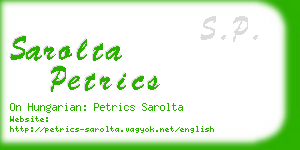 sarolta petrics business card